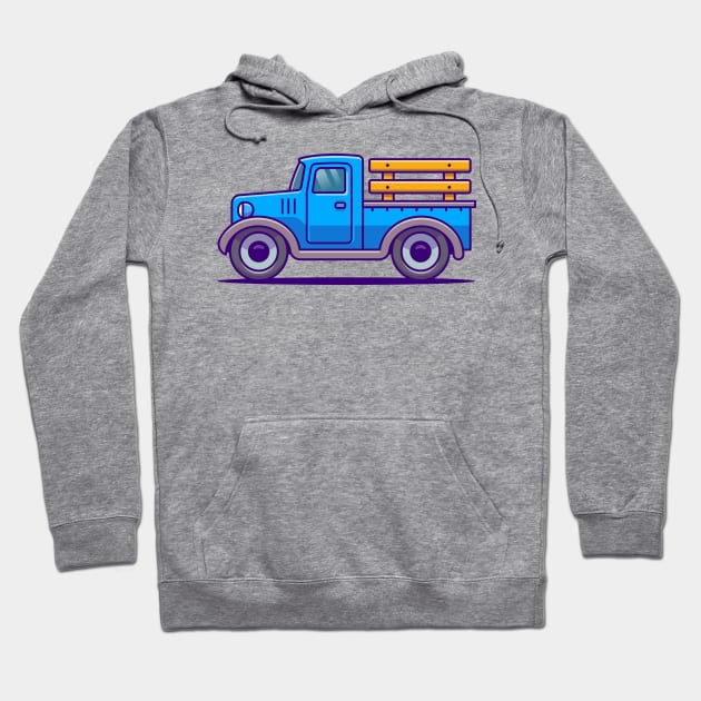 Car Farm Cartoon Illustration Hoodie by Catalyst Labs